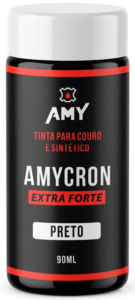 AMYCRON EXTRA FORTE Tinta para couro ou sintético, recomendada para tingir ou recuperar seus artigos de couro. Com extra poder de cobertura e secagem rápida, oferece praticidade e eficiência durante a aplicação. Embalagens 90ml – 250ml – 500ml – 900ml 5 Litros – 20 Litros