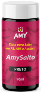 AMY SALTO Tinta especialmente formulada para pintura em saltos de PS, ABS e acrílico. Destaca-se por sua excelente fixação e acabamento. Embalagens 90ml